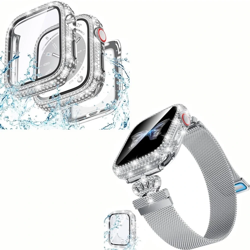 NIP Goton Bling Waterproof Case & Magnetic Band Compatible with Apple Watch 40mm